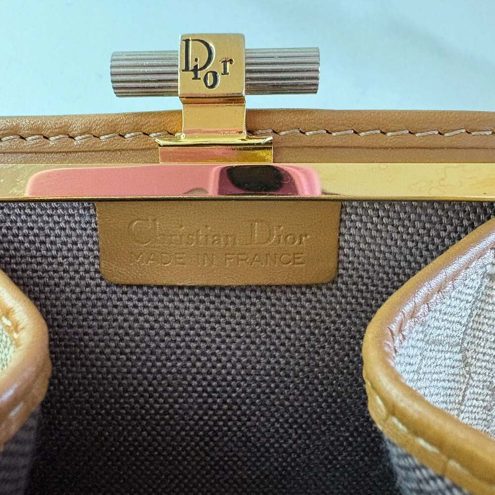 Christian Dior Vintage Honeycomb Monogram Frame Coin Purse - Picture 8 of 8
